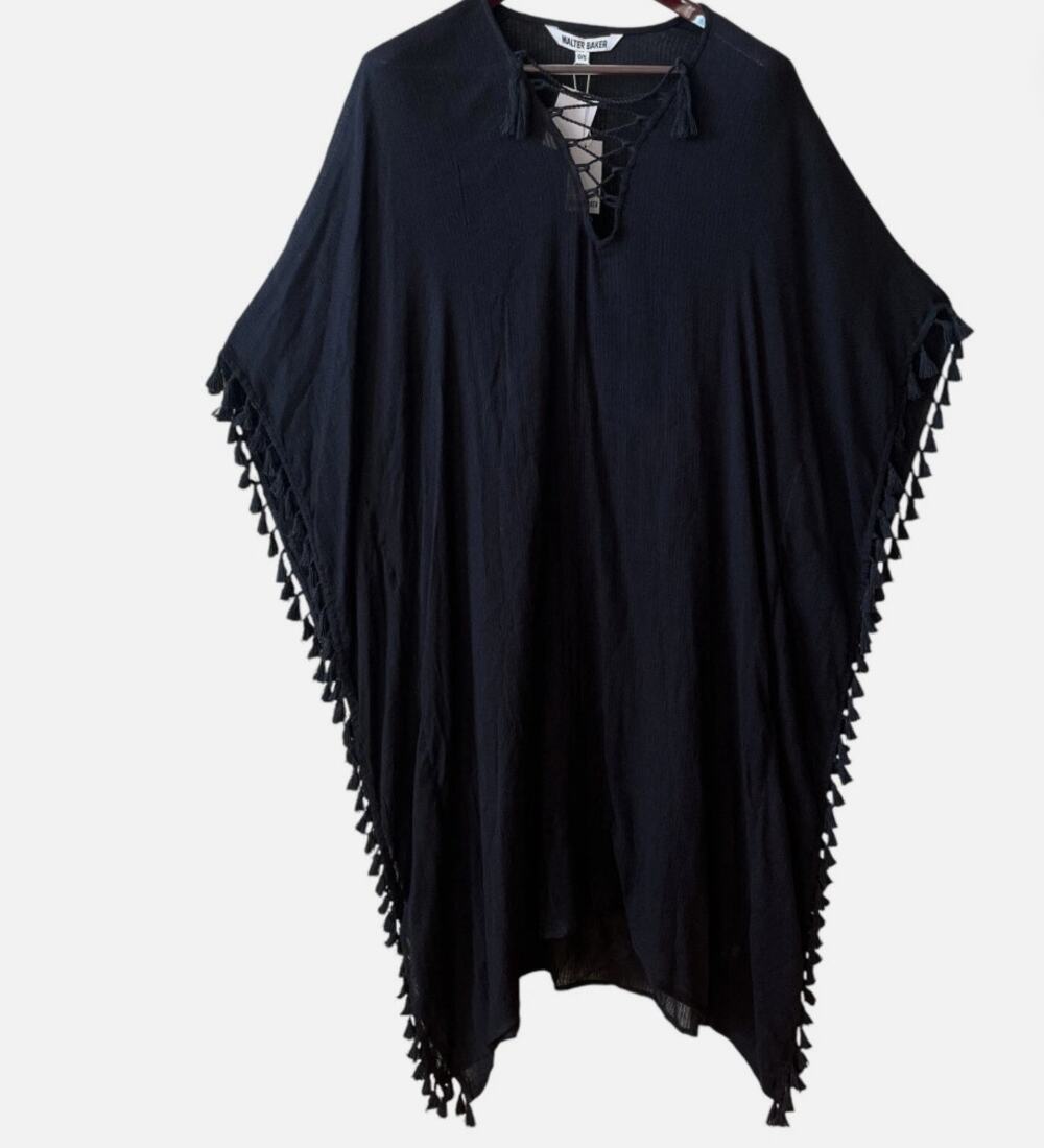 Walter Baker Acapulco Dress Kaftan Swimsuit Coverup Fringe Resort One Size NWT